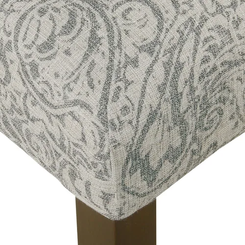 Miniatura 200 de Homepop Silla de comedor con detalles festoneados, sillas de comedor Parsons tapizadas, muebles decorativos para el hogar, tejido gris claro