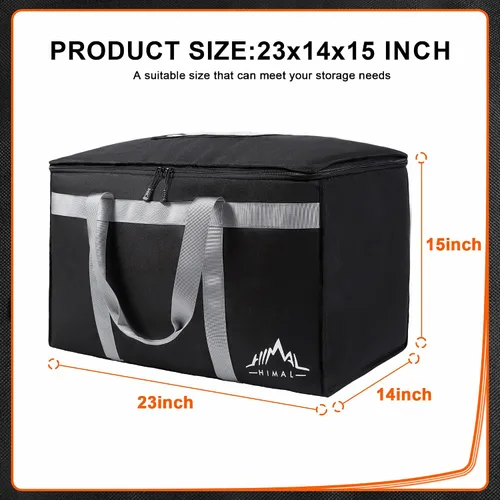 Miniatura 2 de Himal Outdoors Bolsa aislada para entrega de alimentos XXXL-23 pulgadas de ancho x 15 pulgadas de alto x 14 pulgadas de profundidad, bolsa