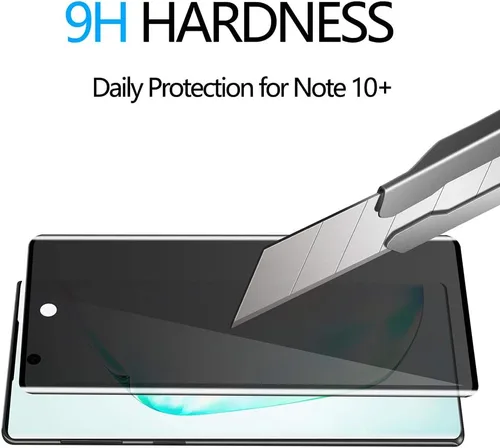 Miniatura 4 de Fotbor Paquete de 2 protectores de pantalla de vidrio templado para Samsung Galaxy Note 10 Plus, dureza 9H, antiarañazos, cobertura completa