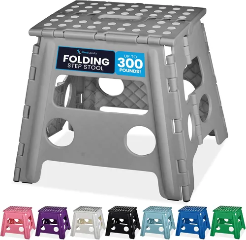 Miniatura 10 de Handy Laundry Taburete plegable de paso - Taburete plegable lo suficientemente resistente para apoyar a adultos y lo suficientemente seguro