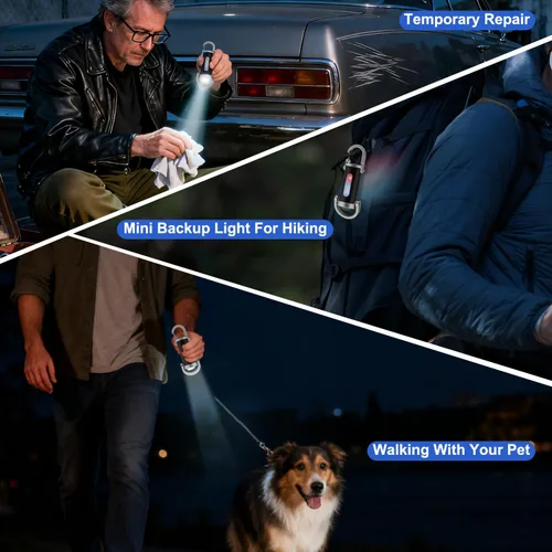 Miniatura 2 de 2 linternas portátiles recargables brillantes, tipo C, USB, mini luz LED, llavero cargador de teléfono, 7 modos de iluminación para campamento