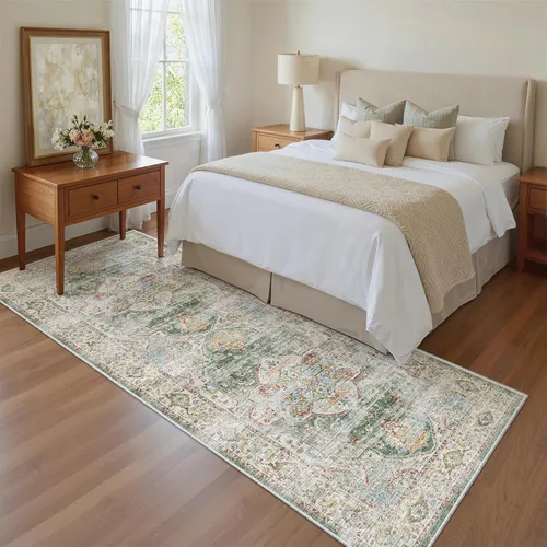 Miniatura 839 de Madane Tapete lavable de 2 x 10 pies para pasillo, cocina, recibidor, clásico, suave, antideslizante para interiores, casa de campo, baño, sala