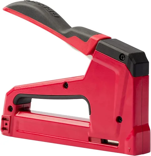 Miniatura 7 de Arrow T50RED2 - Pistola de grapas manual 2 en 1 y clavadora de clavos para tapicería, marco, aislamiento, manualidades y muebles, rojo