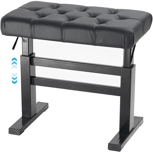 lumizone Banco de teclado con elevación hidráulica – Banco de piano de altura ajustable, taburete de piano resistente con cuero PU de 23.62" x