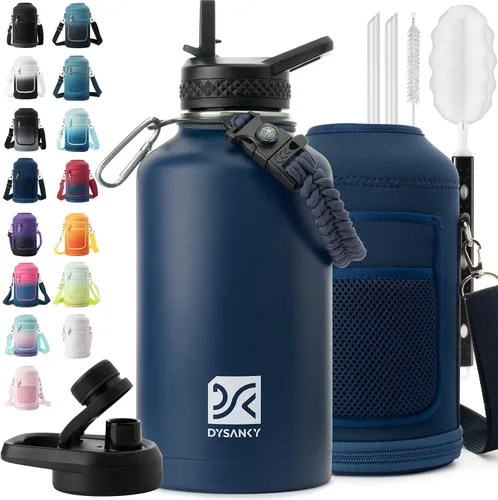 Miniatura 76 de DYSANKY Botella de agua aislada de 32 onzas, metal al vacío de acero inoxidable grueso, jarra de agua deportiva portátil para gimnasio y senderismo