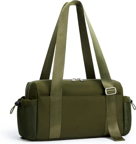 WLLWOO - Bolsa de gimnasio pequeña con bolsillo húmedo para mujer, bolsa de lona para yoga, bolsa de entrenamiento ligera para baile, fines de