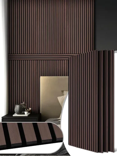 Miniatura 18 de Mollywell Paneles de madera para pared, instalación que ahorra tiempo, decoración de pared de listones de madera versátil, diseño acanalado mejorado