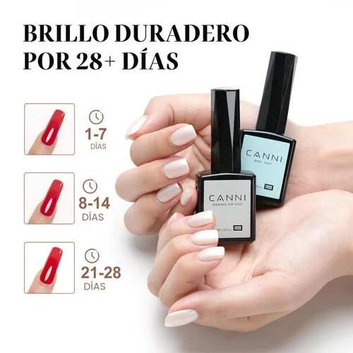 Miniatura 6 de CANNI - Juego de 2 capas de esmalte de uñas de gel sin necesidad de limpieza y capa base, acabado brillante, duradero, esmalte de uñas de gel