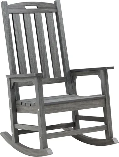 Miniatura 10 de Psilvam Mecedora de gran tamaño para exteriores, con asiento de 21 pulgadas de ancho y respaldo de 32 pulgadas de alto, premontada con la mayoría