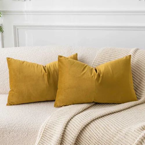 Miniatura 121 de Juspurbet - Juego de 2 fundas decorativas de terciopelo para cojines, fundas suaves para sofá, cama o sillón con cremallera oculta, para sala