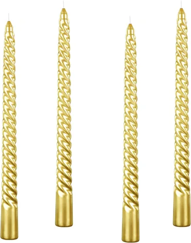 Kemladio - Juego de 4 velas cónicas de 10 pulgadas, velas sin aroma de combustión de 7.5 horas, velas altas elegantes para la cena, velas de palo