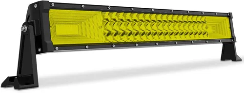 Willpower Barra de luz LED ámbar amarilla de 22 pulgadas, 270 W, recta, triple fila, luces de conducción todoterreno para vehículos, Jeep,
