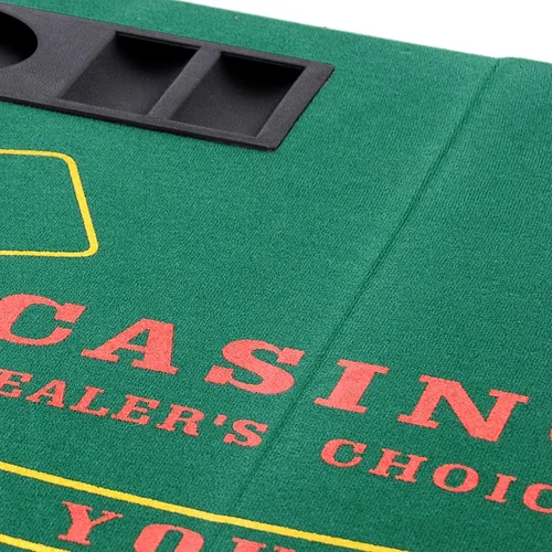 Miniatura 3 de LUCKYERMORE Mesa de póquer plegable 500 fichas de póquer Set 8 jugadores Layout Poker Mats con bolsa de transporte