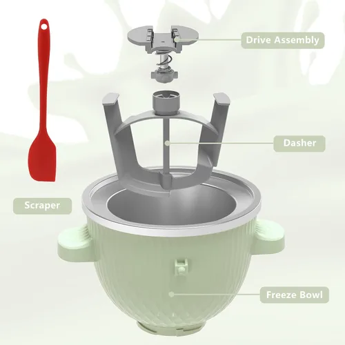 Miniatura 2 de Accesorio para máquina de helado para batidora de pie KitchenAid, tazón para helado para KitchenAid de 4.5QT/ 5QT/ 6QT, máquina de sorbete y gelato