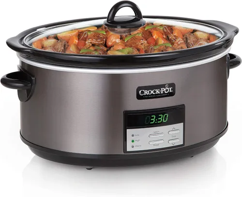 Miniatura 3 de Crock-Pot Olla de cocción lenta programable de 8 cuartos de galón + olla de cocción lenta manual ovalada de 7 cuartos de galón, acero inoxidable