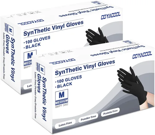 Miniatura 30 de Guantes desechables medianos, de mezcla de nitrilo y vinilo, sin látex, 100 unidades, guantes de grado alimenticio para limpieza, preparación de Azul