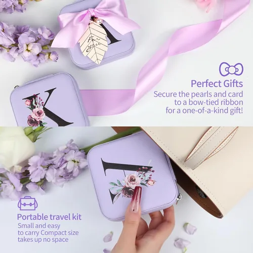 Miniatura 5 de AYGXU Regalos de Navidad para mujeres, joyero pequeño para niñas, joyero, pequeña caja organizadora de joyas, collar y aretes, organizador