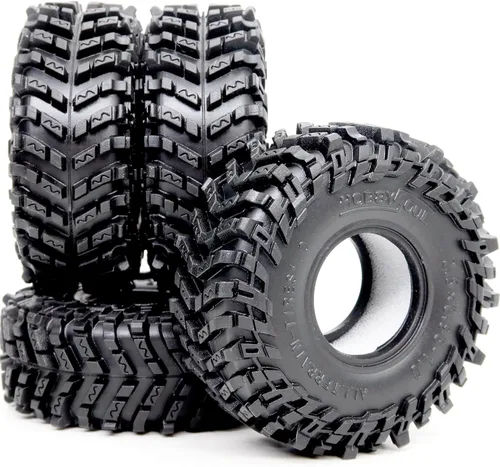 Miniatura 7 de HOBBYSOUL Neumáticos 1.0 64 * 25mm 1.0 Neumáticos para Barro Lanzadores de Lodo Super Blandos y Adhesivos 1.0 Neumáticos Crawler para RC 1/18 TRX4M
