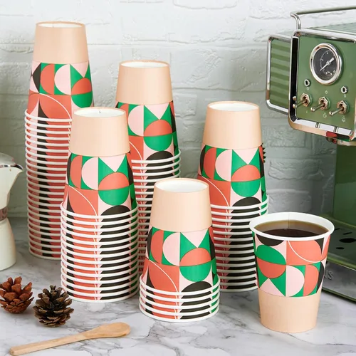 Miniatura 2 de Turbo Bee Paquete de 270 vasos de papel de 12 onzas, tazas de café desechables, vasos para bebidas calientes/frías para agua, tazas de agua de papel