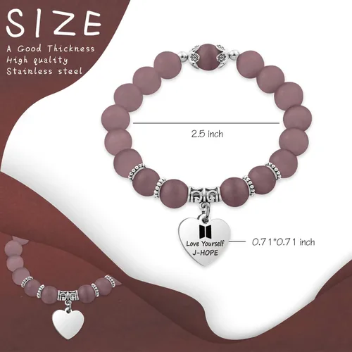 Miniatura 7 de BOSATE Kpop Bangtan - Pulsera de Bangtan para niños, pulsera del ejército para amarte a ti mismo ejército, joyería para amantes de los niños, regalo