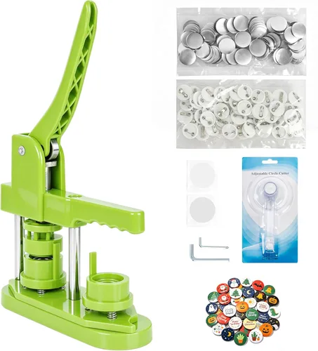 Miniatura 7 de HAPPIZZA- Prensa para fabricar pines de 2.25 pulgadas por tu cuenta, de tercera generación y sin instalación, incluye 100 piezas, imágenes, cortador