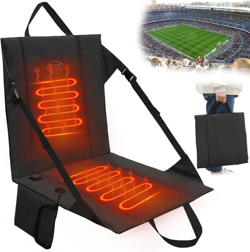 HuiJuKeJi Cojín de asiento de estadio con calefacción, inalámbrico, recargable, batería USB de 149 F, almohadilla térmica portátil con calefacción