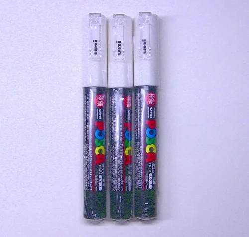 Miniatura 2 de Uni Posca Paint Marker PC-1 M Blanco, 3 plumas por pack [komainu-Dou Paquete Original]