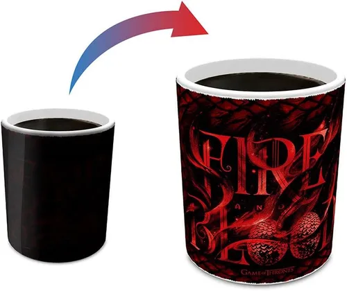 Miniatura 8 de Morphing Mugs Juego de Tronos – Drogon Battle – Una taza de cerámica que cambia de color de 11 oz – Imagen revelada cuando se añade líquido