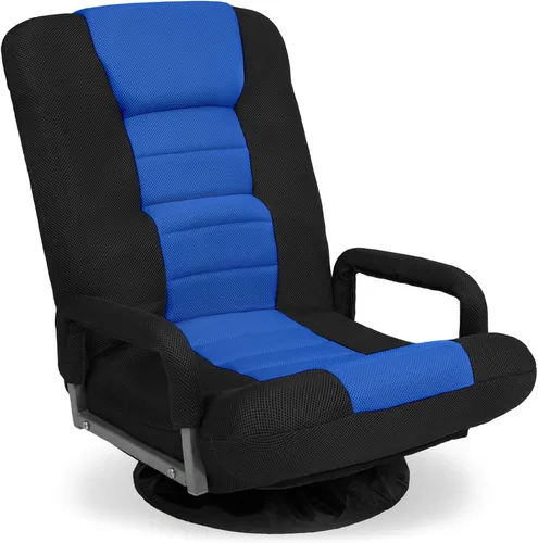 Miniatura 13 de Best Choice Products Silla Giratoria para Juegos de 360 Grados Silla de Piso Multiusos Mecedora para TV, Lectura, Jugar Videojuegos con Soporte