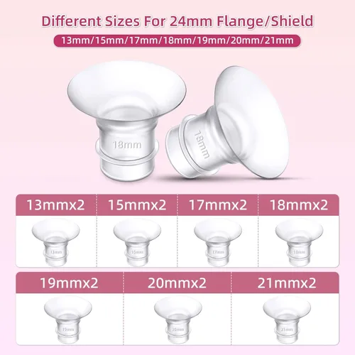 Miniatura 4 de Insertos de brida de 15 mm y 17 mm para Medela, pantallas/bridas Spectra de 24 mm, compatibles con TSRETE, CPPSLEE, extractor de leche ponible