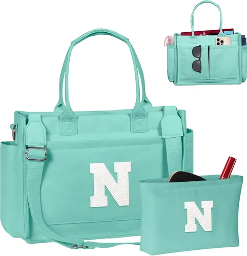 Miniatura 69 de Easter Basket Stuffers, Initial Tote Bag with Makeup Bag, Birthday Gifts for Women, Teen Girl Gifts Trendy Stuff