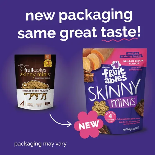 Miniatura 2 de Premios para perros pequeños y blanditos Skinny Minis sabor de bisonte a la parrilla, de Fruitables