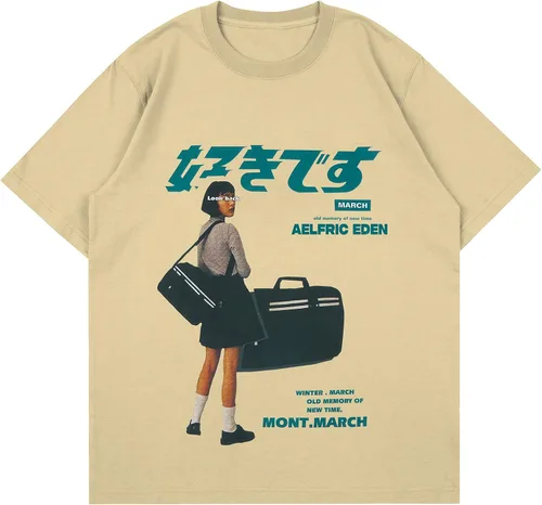 Camiseta Harajuku con gráfico vintage, holgada, de manga corta, casual, camiseta estética, camiseta