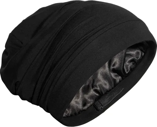Miniatura 7 de CAPLORD Gorro de satén para dormir, envoltura de pelo rizado para hombres, gorros de seda ajustables para mujeres, gorro de seda para el cabello