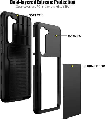 Miniatura 3 de Nvollnoe Funda para Samsung S23 con tarjetero 5G de 6.1 pulgadas, delgada, de doble capa, resistente, protector para Galaxy S23, funda con ranura