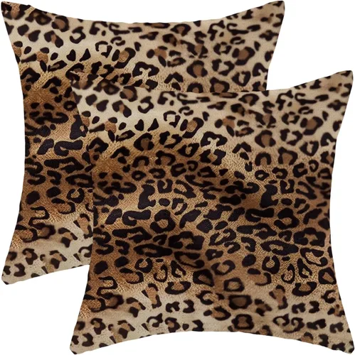 Miniatura 19 de Fundas de Almohada con Estampado de Antílope 16x16 Pulgadas Paquete de 2, Fundas de Almohada Decorativas con Estampado de Piel de Animal Marrón