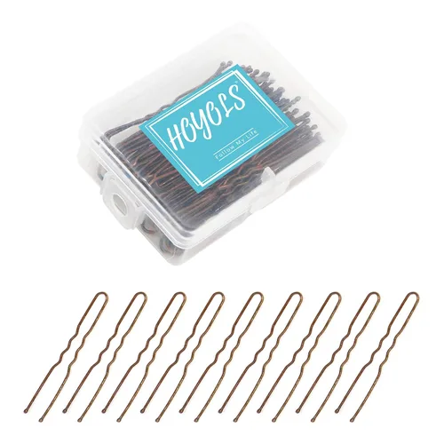 Miniatura 8 de Hoyols Pinzas en forma de U, pinzas de metal curvadas y onduladas para moño, horquilla para mujeres y niñas, peinados, cabello grueso y fino, 100