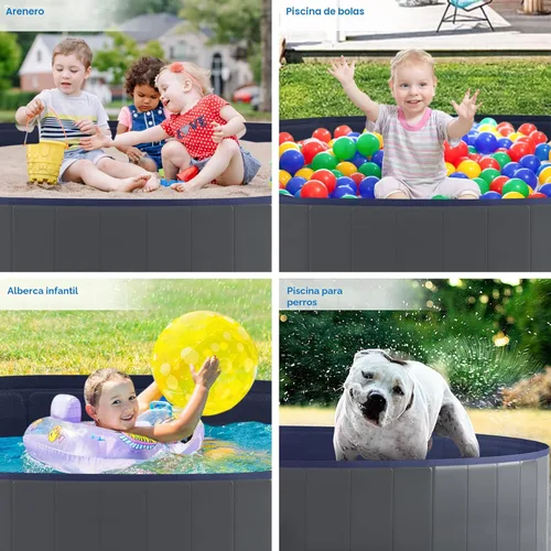 Miniatura 4 de Niubya - Alberca plegable para perros de plástico duro, bañera portátil para mascotas, perros y gatos, piscina para vadeo de mascotas