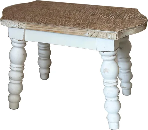 dwellington Taburete de madera para baño, taburete de madera para adultos y niños, soporte para plantas de cocina Blanco Cal