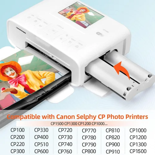 Miniatura 2 de COLORTY Paquete de 4 casetes de tinta a color de 4 x 6 compatibles con cartuchos de tinta Canon Selphy KP-108IN KP-36IN funciona para impresora