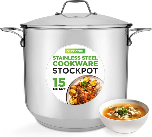 Miniatura 9 de NutriChef Olla de acero inoxidable de 2 cuartos de galón con tapa, cacerola resistente con asas ergonómicas, para todas las estufas