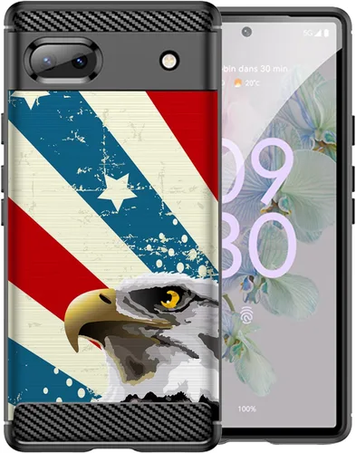 Miniatura 26 de CasesOnDeck Black TPU Case Compatible with Google Pixel 6A (2022) / Pixel 6A Case Slim Minimalistic Flexible Textured Cover -Bass Fishing