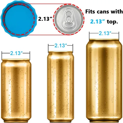 Miniatura 2 de Tapas de silicona para latas de soda, paquete de 6 fundas de silicona reutilizables, tapón o protector para refrescos, cerveza, bebidas, jugo