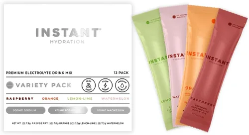 Instant Hydration Paquetes de Polvo de Electrolitos - Paquete Variado - Cero Azúcar - Keto, Vegano, Sin Gluten, Sin OMG - Impulsa la Recuperación,