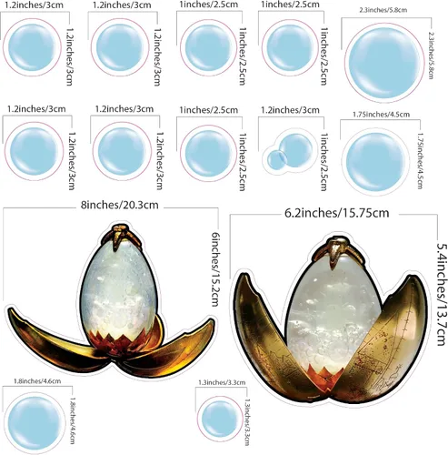 Miniatura 3 de Conquest Journals Harry Potter Mermaid - Juego de adhesivos para ventana, 11.5 x 30 pulgadas, incluye más de 20 burbujas flotantes y el huevo