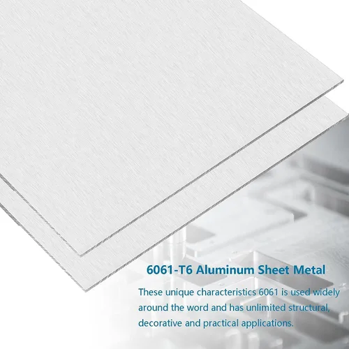 Miniatura 3 de 2 piezas de chapa de aluminio 6061, placas de aluminio resistentes de 12 x 16 x 1/8 pulgadas de grosor con película protectora, placa de aluminio