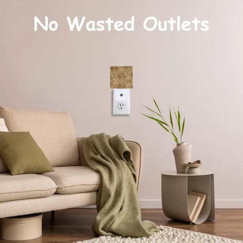 Miniatura 4 de Luz nocturna con enchufe, lámpara de luz nocturna de piel de leopardo, sensor automático, eficiencia energética, luces del atardecer al amanecer