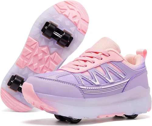 Zapatos de patinaje para mujeres y niñas, tenis con ruedas desmontables, zapatos deportivos adecuados para Halloween, Navidad, regalos de fiesta de