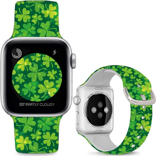 Miniatura 15 de Correas de silicona suaves compatibles con Apple Watch Band de 1.496 in 1.575 in 1.614 in 1.654 in 1.732 in 1.772 in 1.811 in 1.929 in, correa