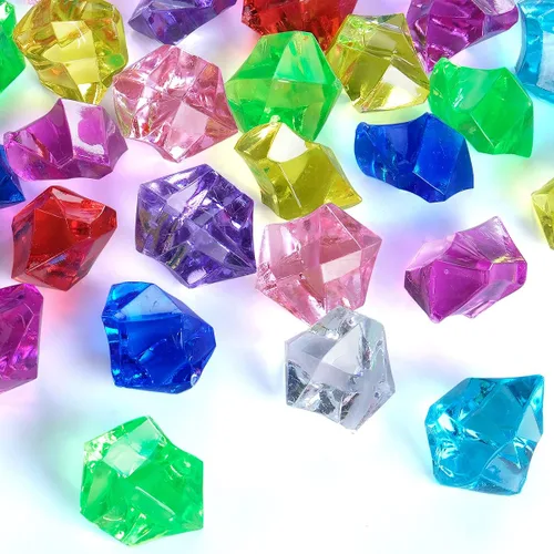 Miniatura 16 de Babenest - Rocas de hielo trituradas acrílicas, 150 piezas de cristales falsos, cubos de hielo de plástico, gemas de diamantes para rellenos